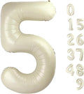 5 Balloon Number 40 Inch Cream Balloons by Mluchee