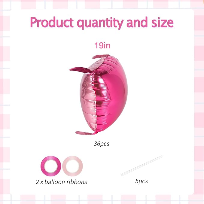 36pcs Hot Pink Square Foil Balloons Wall Backdrop, Double Sided Magenta Mylar - Image 3