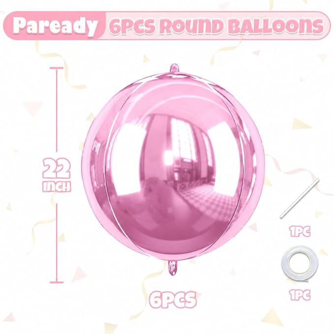 22 Inch Pink Foil Balloons, Baby Pink Balloon - Image 2