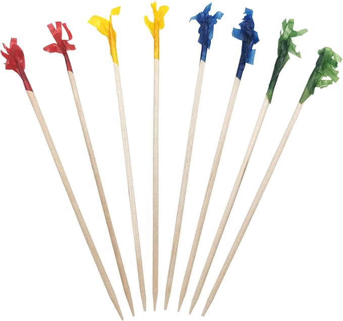 BLUE TOP Wood Frill Picks Toothpicks 4 Inch Value Pack 2000pcs, Wood Frill - Image 2