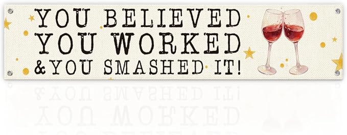 Congratulations Banner Decor, Elegant Motivational Hanging Sign by Unknown