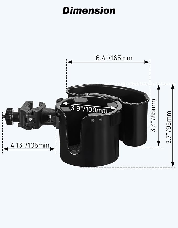 JOYTUTUS Wheelchair Cup Holder, 2-in-1 Walker Cup Holder - Image 2