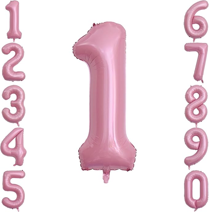 Pearlescent Pink Number 1 Balloon 40 Inch, Shiny Foil by Unknown