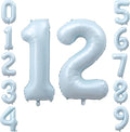 40" Light Blue Foil Number 12 Balloon by TNCDJKPA