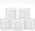 Thyle 5 Pcs White Twins Balloons Boxes Clear Balloon Boxes 10 Pcs Letters by Thyle