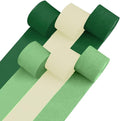 6 Green & White Crepe Paper Streamers, 492ft Pack of Party Decorations | Each by CaptainD%C3%A9cor