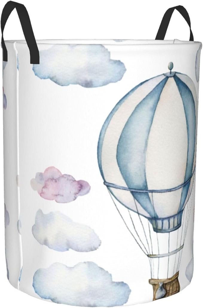 Hot Air Balloon Round Laundry Hamper Cute Storage Basket Toys Clothes Organizer - Image 8