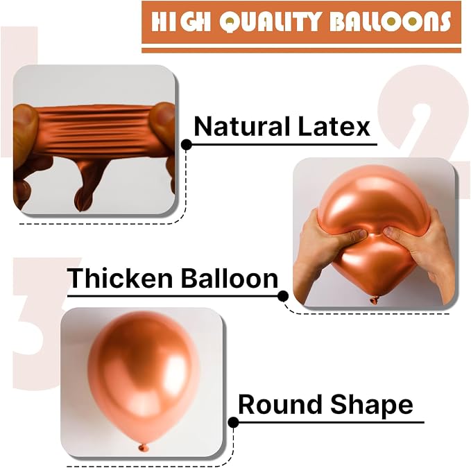PartyWoo Rose Gold Balloons 140pcs Different Sizes of 18 12 10 5 Inch | Balloons - Image 7