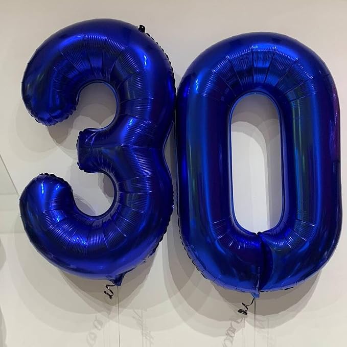 0 Balloon - Night Blue Birthday Number Balloons, 40 Inch Party Decorations | - Image 4