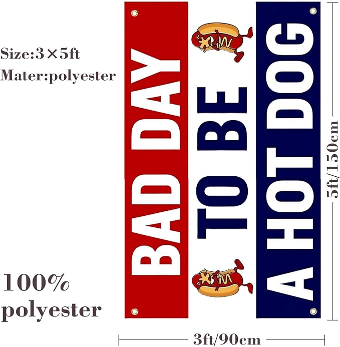 Novelty Flag, Bad Day to Be a Hot Dog Banner | funny flag, durable polyestr - Image 2