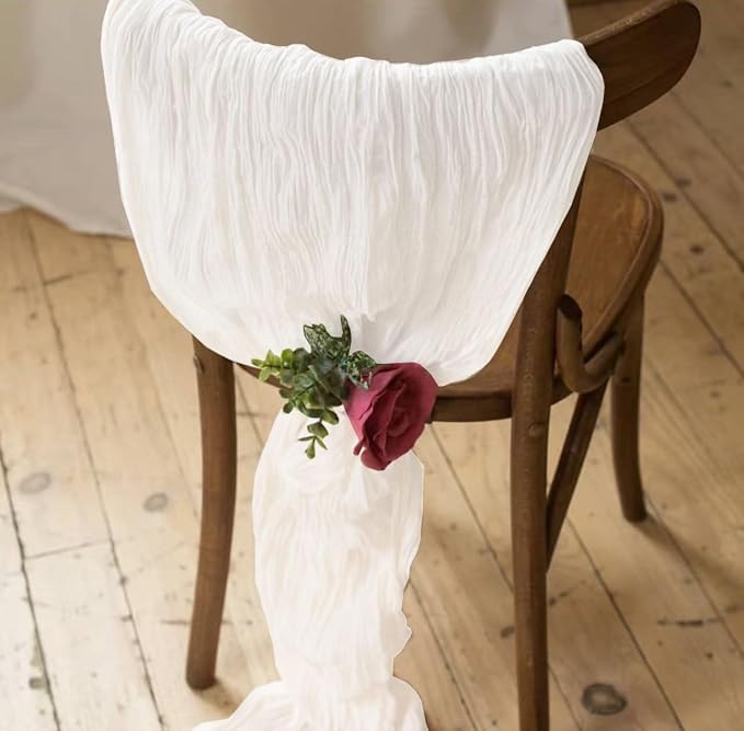 6Pack White Cheesecloth Table Runner 20 x 120 inch Gauze Table Runner | White - Image 7