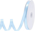 woric 120 Yards Blue Satin Ribbon 3/8 Inch Light Baby Blue Thin Ribbon | by woric