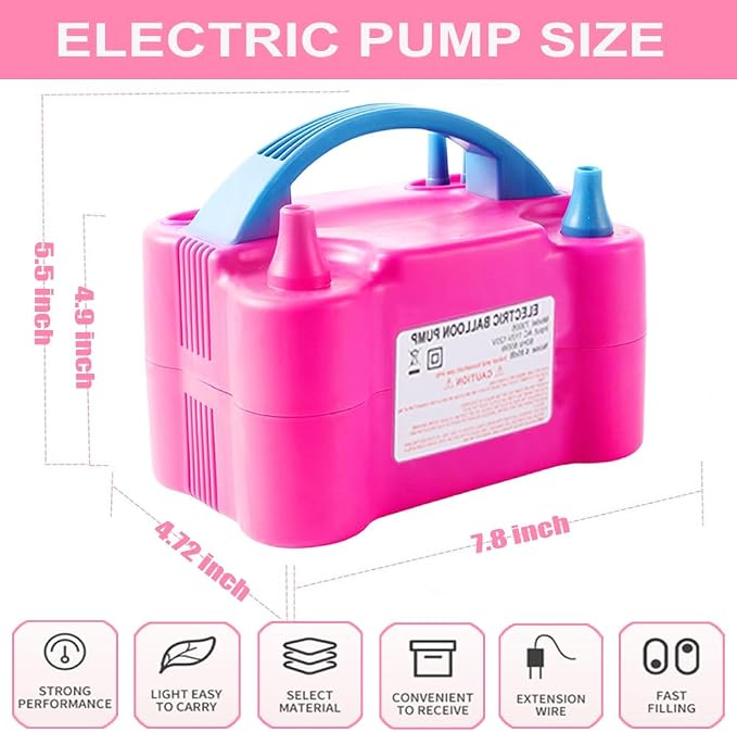 Balloon Pump Electric, 110V-120V Portable Dual Nozzle Balloon Blower - Image 4