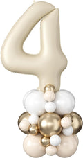 40 Inch Cream Number 4 Balloon for 4th Birthday Decoration Beige White Sand by Domgoge