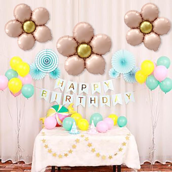 Daisy Balloons Pink Flower Balloons Kit Groovy Party Decorations - Image 4