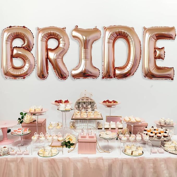 Rose Gold Wedding Balloon Bride Balloons Bridal Shower Letter Balloons - Image 2