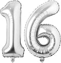 Jonhamwelbor 16 Number Balloons Silver Giant Jumbo Big Large Number 16 Foil by Jonhamwelbor