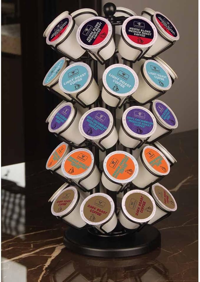 K Cup Holder, Coffee Pod Holder Storage Organizer Stand, 40 Pods Carousel | K - Image 2