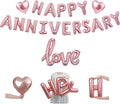 Happy Anniversary Balloon Set, Rose Gold Foil Balloon Banner by Unknown