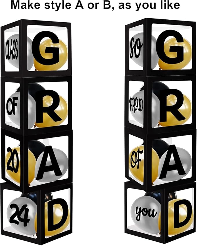 Class Of 2026 Graduation Decorations Black Graduation Balloon Box Kit, - Image 2