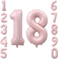 40" Light Pink Foil Number 18 Balloon by TNCDJKPA