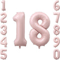 Baby Pink Number 18 Balloon 40 Inch, Matte Blush Foil Numeral Party Supplies | by Unknown