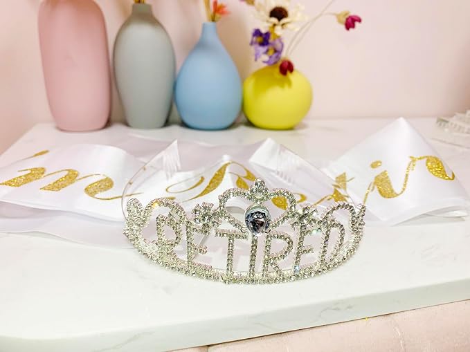 JETKONG Retirement Party Decorations Retired Tiara/Crown, Retired Sash - Image 4