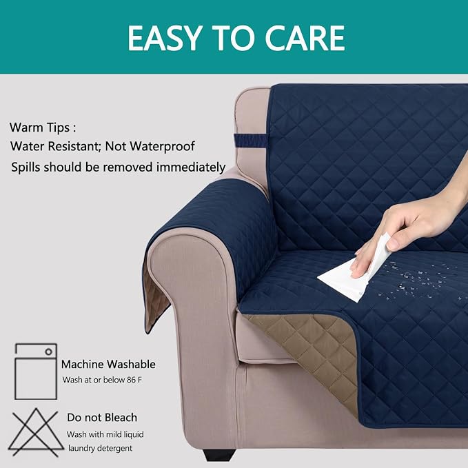 U-NICE HOME 4 Seater Sofa Cover 91''Large Couch Cover, Pet Friendly, Elastic - Image 5