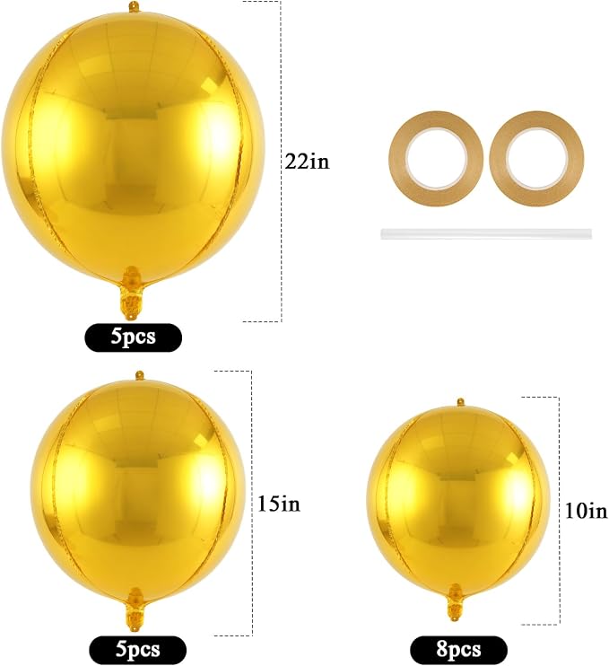 18 Pcs Foil Balloons Shiny Round Balloons Set Large Balloon Garland Arch - Image 4