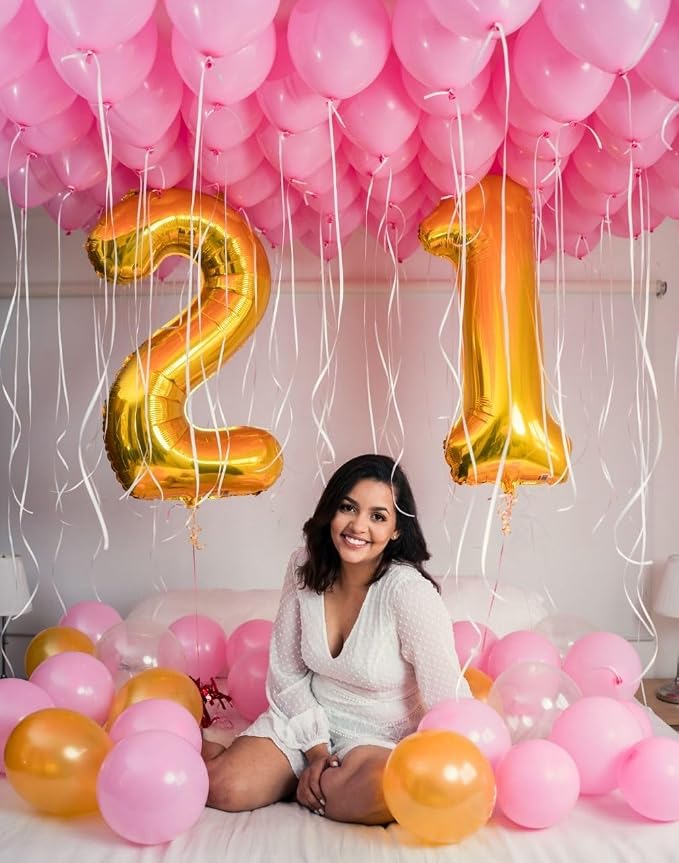 Number Balloons 40 Inch Gold 0 Balloon - Image 4