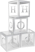 4 Pcs Hoco Boxes with Letters 11.8 x 11.8 x 11.8 Inch Clear Homecoming Balloon by Trandraft
