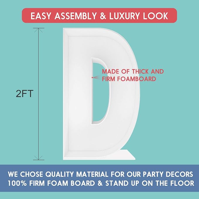 2FT Letter D Mosaic Balloon Frame Letter DIY Fillable Letters Kit - Image 2