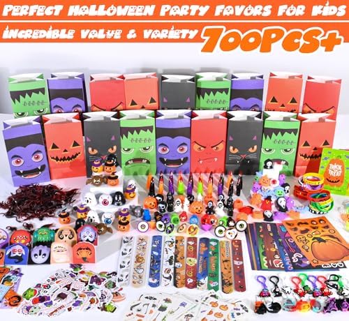 PLOUGVI 702PCS Halloween Party Favors Supplies Decorations - Trick or Treat Goodies Bag Fillers Stuffers - Halloween Toys for Classroom Prizes Gifts - Image 2