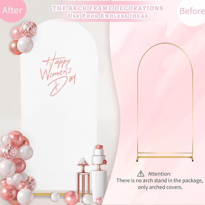 SoarDream White Spandex Arch Cover 6FT Wedding Arch Backdrop Cover Stretchy Backdrop Chiara Wall Arch Stand Cover for Wedding Birthday Balloon Decorations- Ideal for Balloon Arches