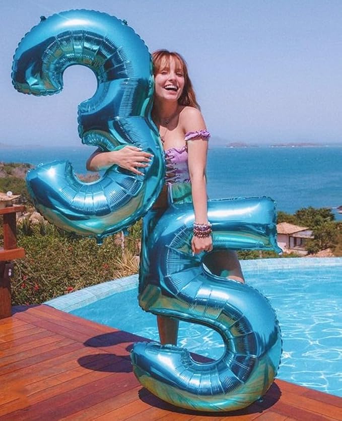 Number 5 Balloons 40 Inch for 5 15 Birthday Party Decorations, Light Blue | - Image 2