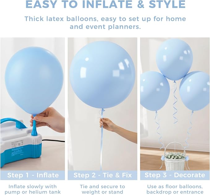 LovesTown 18 Inch Pastel Blue Balloons - Image 6