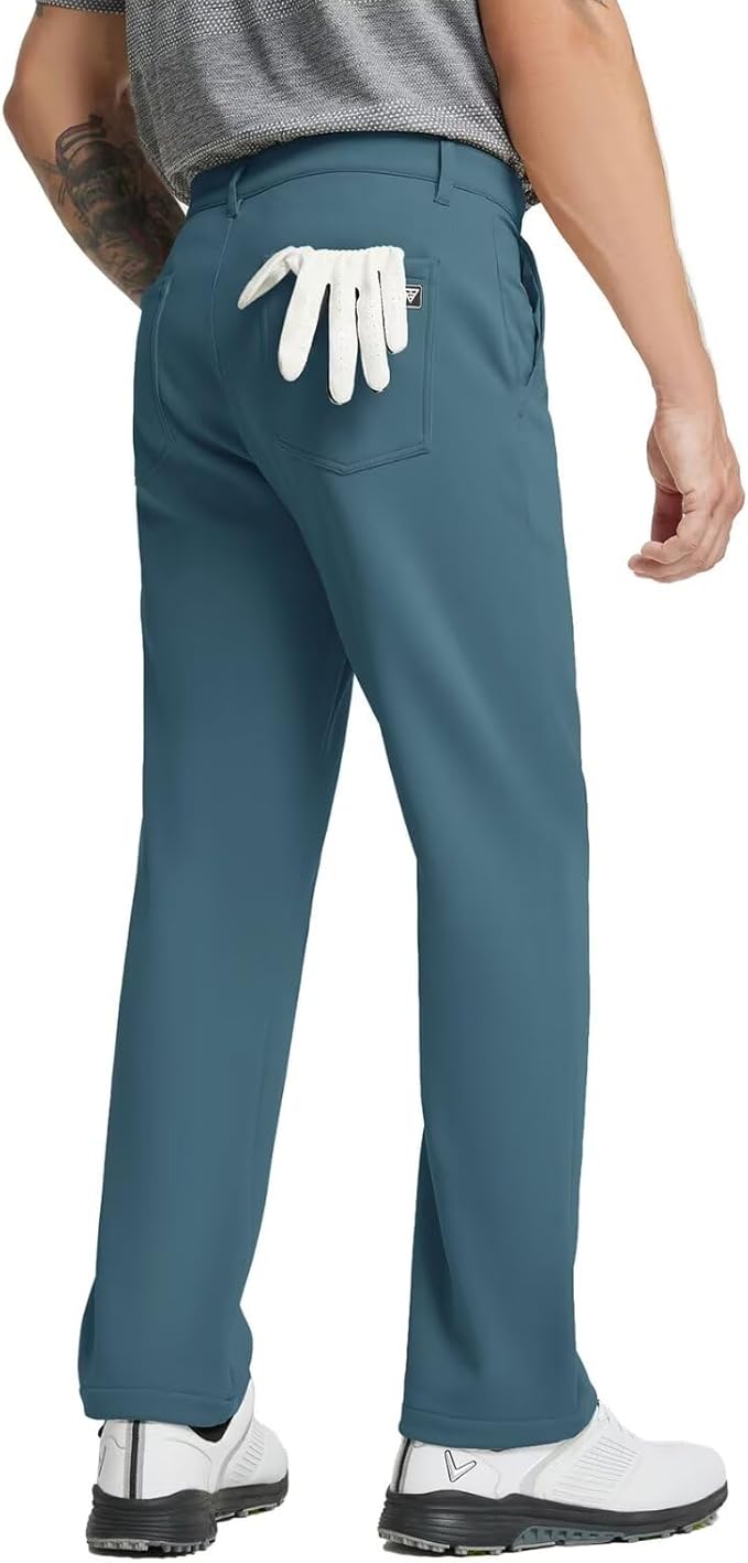 M MAELREG Golf Fleece Lined Pants Men Softshell Water-Resistant Workout Casual Outdoor Hiking Insulated Winter Pants for Men