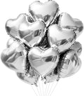 TONIFUL 15 Pcs Silver Heart Balloons 18 Inch Heart Shape Foil Mylar Balloon | by TONIFUL