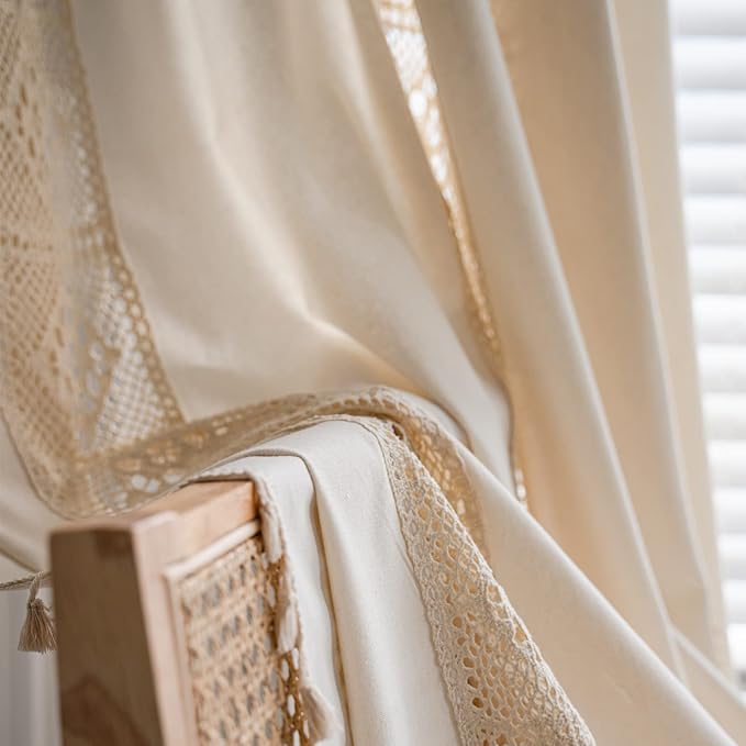 Sutuo Home Boho Curtain Crochet Lace Patchwork Semi-Blackout Bohemian Handmade - Image 8