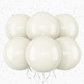 6Pcs Cream White Round Foil Balloons, Giant 4D Round Ball Balloon, 22 Inch by Adorely