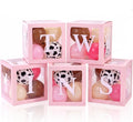 Thyle 5pcs Pink Twins Baby Shower Boxes Cowgirl Baby Shower Decorations by Thyle
