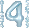 40 Inch Light Blue Number 4 Balloon 0-9 Big Helium Balloons | Large Giant by SULALABOO
