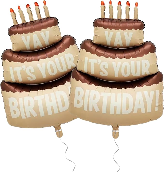 35" 2pk Happy Birthday Foil Balloons "Yay", Yay balloon, by RychifPartySupplies