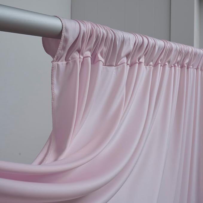 10 ft x 30 ft Baby Pink Backdrop Curtains - Image 2