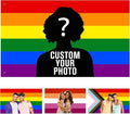 Custom Rainbow Pride Flag with Picture, Personalized LGBTQ Flags with Face by PKONE