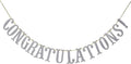 Congratulations Banner, Graduation Party Decor | Silver Glitter Congrats Sign by Firefairy