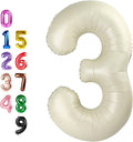 Number Balloons Cream 3 Balloon 40 inch by Enyeopd