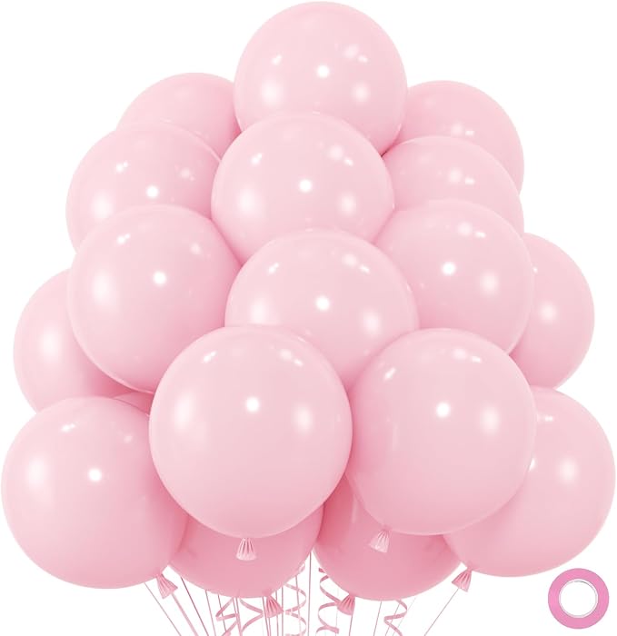 50pcs Pink Balloons, 12inch Light Pastel Pink Balloons | Balloons by ZizasAry