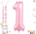 Pastel Pink 1 Balloon, 40 Inch Large Light Pink Foil Number Balloons, Self by Smlpuame