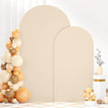FANPROMS Beige Spandex Arch Cover Set of 2 Arch Covers Stretchy Backdrop Chiara by FANPROMS